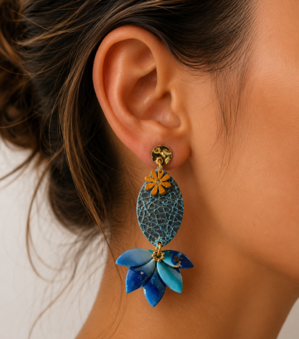 boucles bleu cuir 2