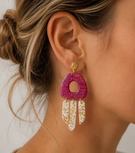 boucles bordeau blanc 2